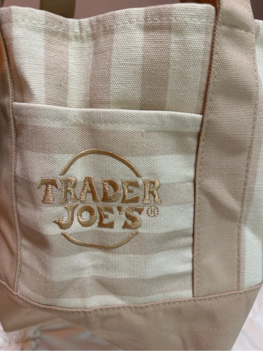 Trader Joe’s tote cream beige new with tags
